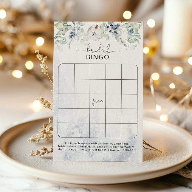 Papier Jeu de bingo de douche d'hiver eucalyptus (Créateur téléchargé)