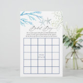 Papier Jeu de bingo de douche nautique aux algues (Debout devant)