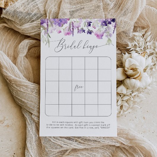 Papier Jeu de bingo de douche nuptiale