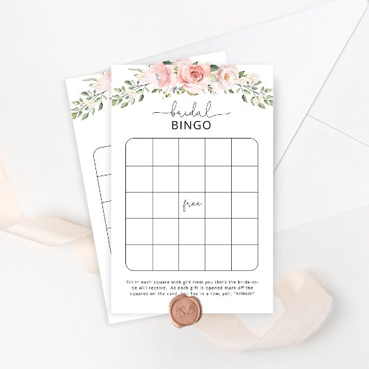 Papier Jeu de bingo de douche rose