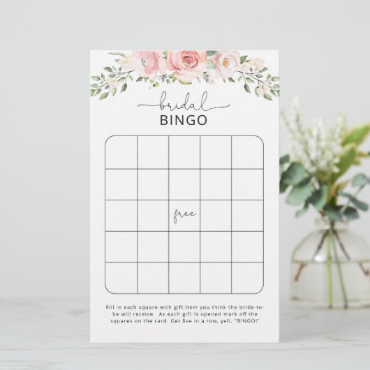 Papier Jeu de bingo de douche rose (Debout devant)