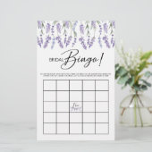Papier Jeu de bingo de Fête des mariées de lavande (Debout devant)