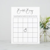 Papier Jeu de Bingo de Fête des mariées de script moderne (Debout devant)