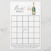 Papier Jeu de bingo de la douche nuptiale Champagne (Devant)