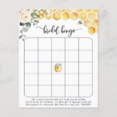 Papier Jeu de bingo de la mariée d'abeilles florales (Devant)