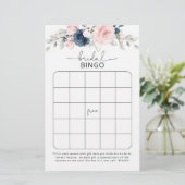 Papier Jeu de bingo de la marine florale (Debout devant)