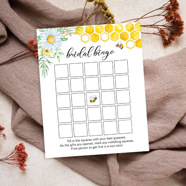 Papier Jeu de bingo de mariage abeille à miel (Créateur téléchargé)