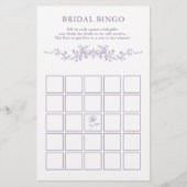 Papier Jeu de bingo de mariage floral lavande français ch (Devant)