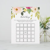 Papier Jeu de bingo de mariage rose rose (Debout devant)