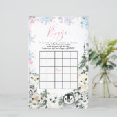 Papier Jeu de Bingo de révélation de genre animal d'hiver (Debout devant)