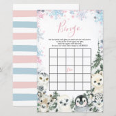 Papier Jeu de Bingo de révélation de genre animal d'hiver (Devant / Derrière)