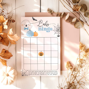 Papier Jeu de bingo du baby shower Halloween Blue Boo