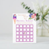 Papier Jeu de Bingo Fête des mariées Florale de crème gla (Debout devant)