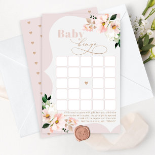 Papier Jeu de bingo floral floral élégant baby shower