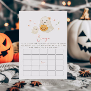 Papier Jeu de bingo Halloween Little Boo rose