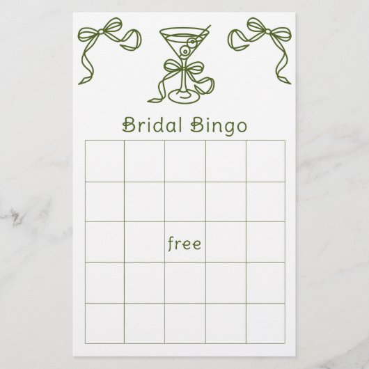 Papier Jeu de bingo Martini Brive (Devant)