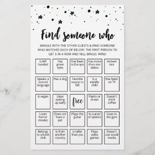 Papier Jeu de bingo modifiable pour trouver quelqu'un
