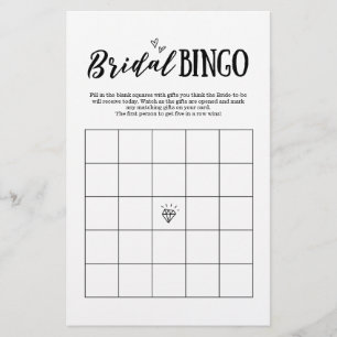 Papier Jeu de bingo nuptiale pour Mariage ou Fête des mar
