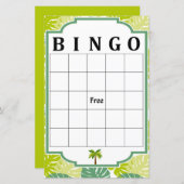 Papier Jeu de bingo Palm (Devant / Derrière)