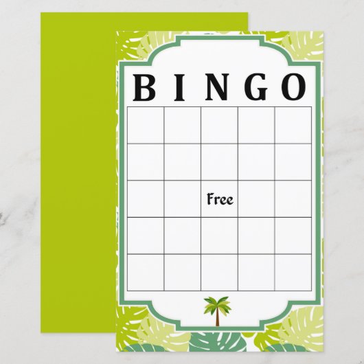 Papier Jeu de bingo Palm (Devant / Derrière)