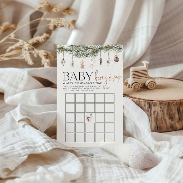 Papier Jeu de BINGO pour Baby Shower Cozy Christmas (Créateur téléchargé)