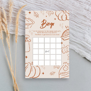 Papier Jeu de Bingo pour Baby Shower d'automne Little Cut