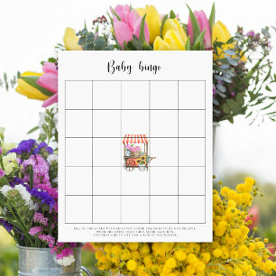 Papier Jeu de Bingo pour baby shower Fleur bébé cultivée