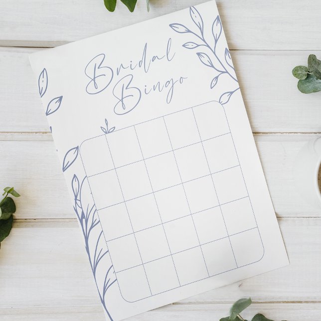 Papier Jeu de Bingo pour Baby Shower Fleurs Periwinkle (Créateur téléchargé)