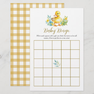 Papier Jeu de bingo pour baby shower Little Duckling Duck