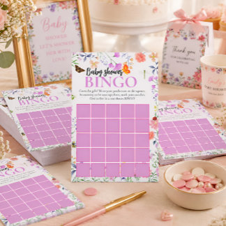 Papier Jeu de Bingo pour Baby Shower Little Love Bug