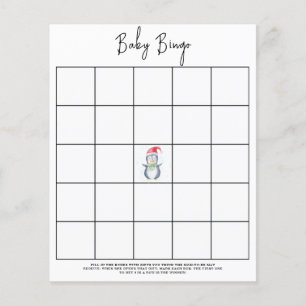 Papier Jeu de bingo pour baby shower - Manchot