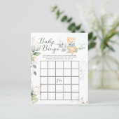 Papier Jeu de Bingo pour Baby Shower Ourson Verdure Papie (Debout devant)