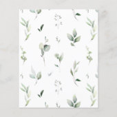 Papier Jeu de Bingo pour Baby Shower Ourson Verdure Papie (Dos)