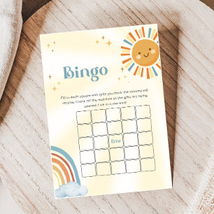 Papier Jeu de Bingo pour Baby Shower Retro Sunshine