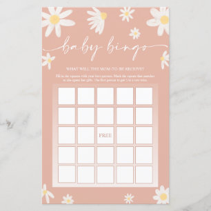 Papier Jeu de bingo pour Baby Shower Rose