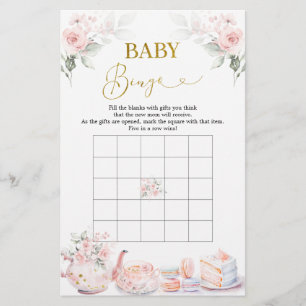 Papier Jeu de bingo pour baby shower sur le thème de la f