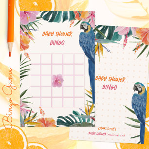 Papier Jeu de Bingo pour Baby Shower Thème Perroquet de l