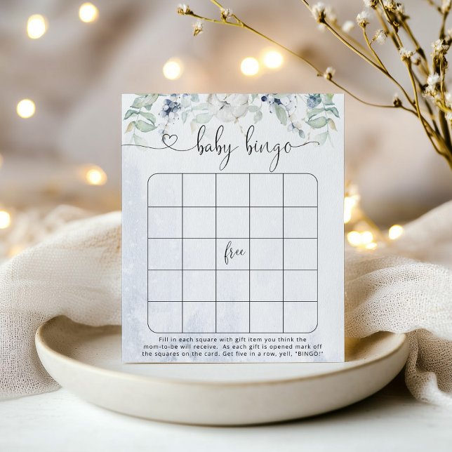 Papier Jeu de bingo pour bébé bleu hiver (Créateur téléchargé)