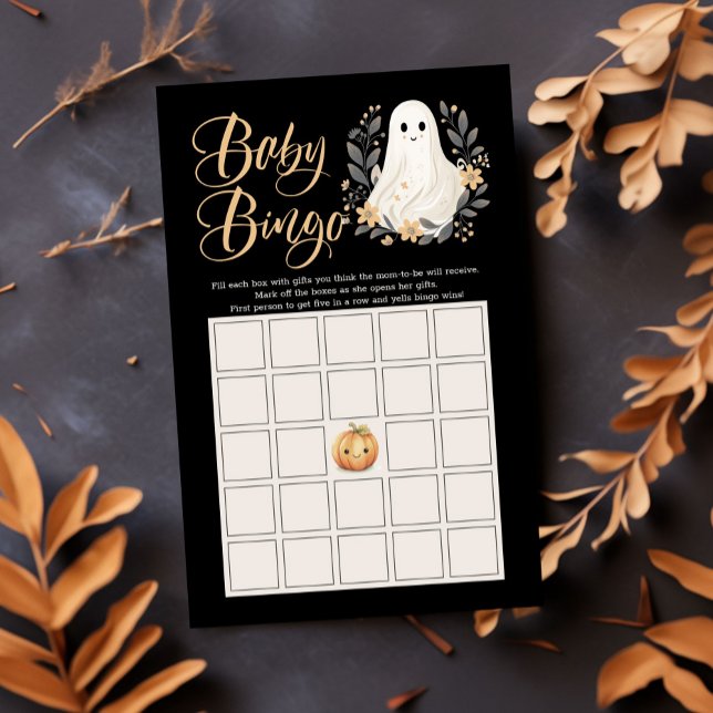 Papier Jeu de Bingo pour Bébé Halloween Fantôme Mignon (Créateur téléchargé)