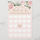 Papier Jeu de bingo pour future mariée à la douche de mar (Devant)