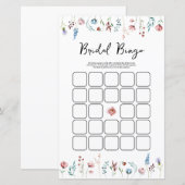 Papier Jeu de bingo pour la douche de la mariée aux fleur (Devant / Derrière)