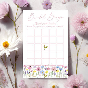 Papier Jeu de bingo pour la douche de mariée aux fleurs s