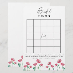 Papier Jeu de bingo pour la fête prénuptiale dans un jard