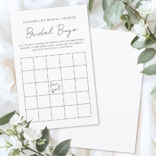 Papier Jeu de Bingo pour la Mariée