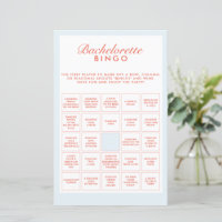 Jeu de Bingo Retro Blue & Red Bachelorette