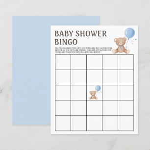 Papier Jeu de Bingo Teddy Bear Boy Baby shower Games
