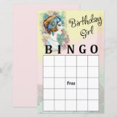 Papier Jeu de Bingo vintage Retro Woman (Devant / Derrière)