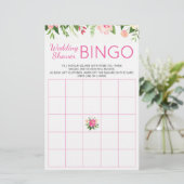 Papier Jeu de Bingo Wedding shower rose vif (Debout devant)