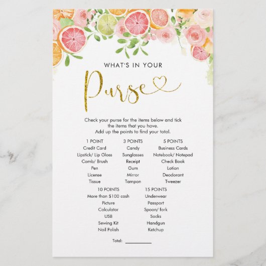 Papier Jeu de bourse de Fête des mariées agrumes de pampl (Devant)