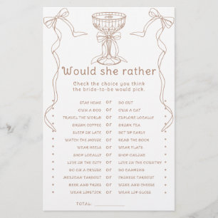Papier Jeu de bridal shower dessiné à la main Elle préfér